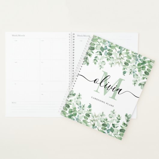 Lovely Eucalyptus | Monogram Waterverf legant Planner (Display)