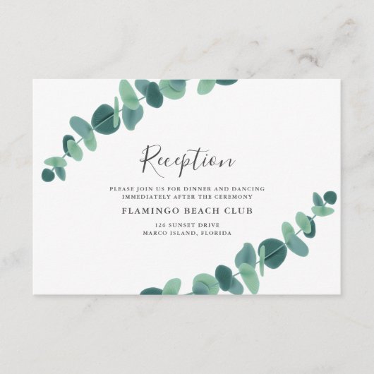Lovely Eucalyptus Wedding Informatiekaartje (Voorkant)