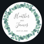 Lovely Eucalyptus Wedding Ronde Sticker<br><div class="desc">Mooie eucalyptus Dank u stickers perfect om te gebruiken als favoriete labels,  enveloppen afdichtingen en nog veel meer!</div>