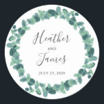Lovely Eucalyptus Wedding Ronde Sticker<br><div class="desc">Mooie eucalyptus Dank u stickers perfect om te gebruiken als favoriete labels,  enveloppen afdichtingen en nog veel meer!</div>