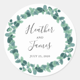Lovely Eucalyptus Wedding Ronde Sticker