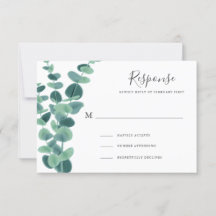 Lovely Eucalyptus Wedding RSVP-Kaarten