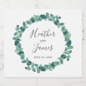 Lovely Eucalyptus Wedding Sparkling Wijnetiket (Enkel label)