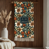 Lovely Fall Flowers Sage Olive Copper Rust Blanket Fleece Deken