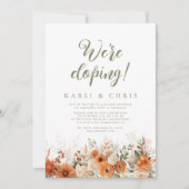 Lovely Fall Terra Cotta Floral Elopement Reception Kaart (Voorkant)