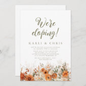 Lovely Fall Terra Cotta Floral Elopement Reception Kaart (Voorkant / Achterkant)