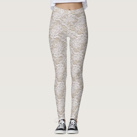 Lovely Faux Lace, Feminine Mode Leggings (Voorkant)