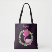 Lovely Flamingo Floral Tote Bag (Voorkant)