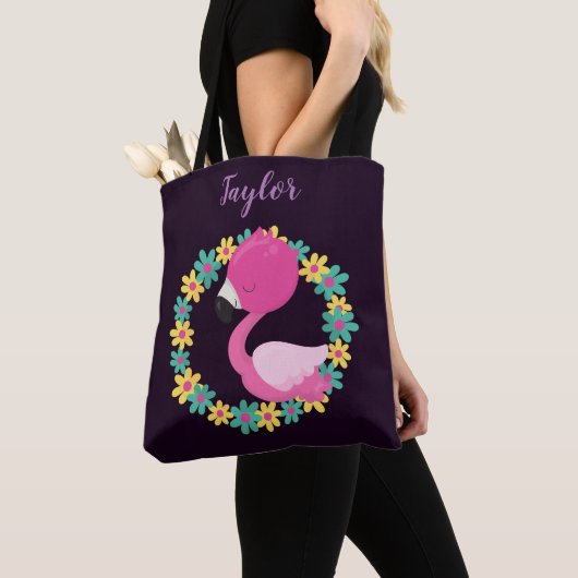 Lovely Flamingo Floral Tote Bag (Dichtbij)