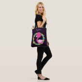 Lovely Flamingo Floral Tote Bag (Op model)