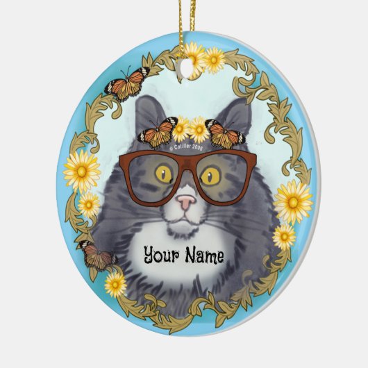 Lovely Floof Cat  Keramisch Ornament (Links)