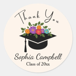 Lovely Floral Afstuderen Classic Round Sticker