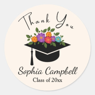 Lovely Floral Afstuderen Classic Round Sticker