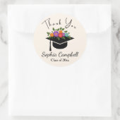 Lovely Floral Afstuderen Classic Round Sticker (Tas)
