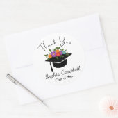 Lovely Floral Afstuderen Classic Round Sticker (Envelop)