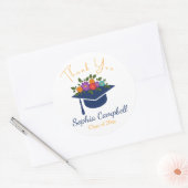Lovely Floral Afstuderen Classic Round Sticker (Envelop)
