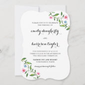 Lovely Floral and Stippen Wedding Kaart (Voorkant)