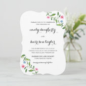 Lovely Floral and Stippen Wedding Kaart (Staand voorkant)