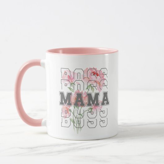 Lovely floral Boss mama l Modern roze Mok (Links)