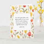 Lovely Floral John 8:12 Greeting Card Kaart (Gele Bloem)