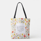 Lovely Floral John 8:12 Tote Bag (Achterkant)