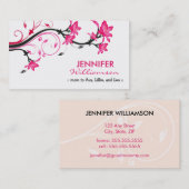 Lovely Floral mammie Calling Card : Wit / roze Contactkaartje (Voorkant / Achterkant)