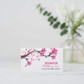 Lovely Floral mammie Calling Card : Wit / roze Contactkaartje (Staand voorkant)