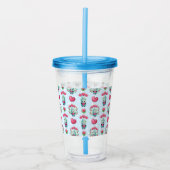 Lovely Floral Mason Jar Hearts Pattern Acryl Drinkbeker (Voorkant)