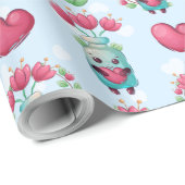 Lovely Floral Mason Jar Hearts Pattern Cadeaupapier (Rol Hoek)