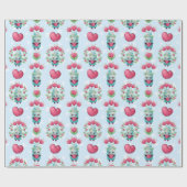 Lovely Floral Mason Jar Hearts Pattern Cadeaupapier (Vlak)