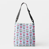 Lovely Floral Mason Jar Hearts Pattern Crossbody Tas (Achterkant)