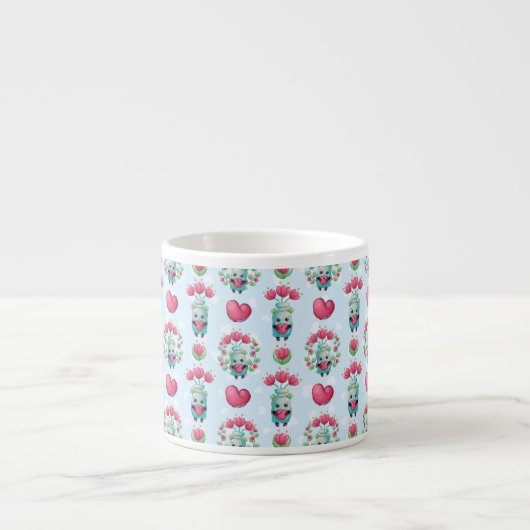 Lovely Floral Mason Jar Hearts Pattern Espresso Kop (Voorkant)