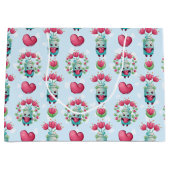 Lovely Floral Mason Jar Hearts Pattern Groot Cadeauzakje (Voorkant)