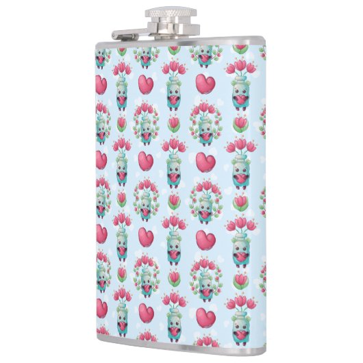 Lovely Floral Mason Jar Hearts Pattern Heupfles (Links)