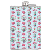 Lovely Floral Mason Jar Hearts Pattern Heupfles (Achterkant)