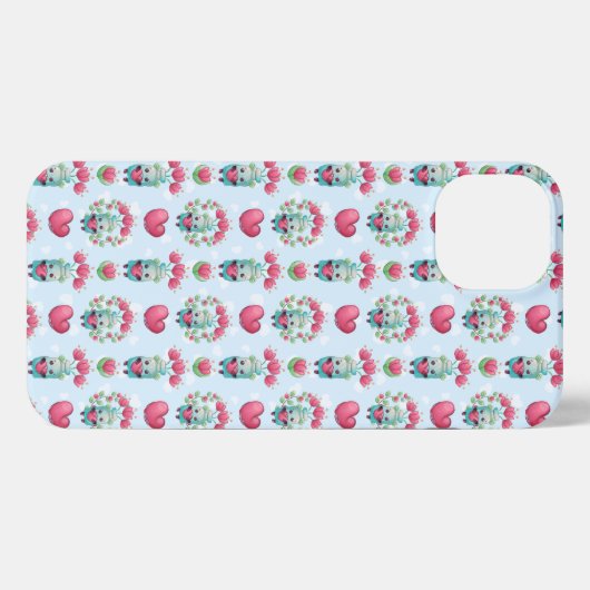 Lovely Floral Mason Jar Hearts Pattern iPhone Hoesje (Achterkant horizontaal)