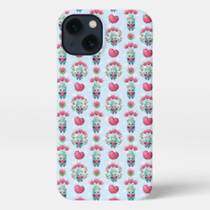 Lovely Floral Mason Jar Hearts Pattern iPhone 13 Hoesje
