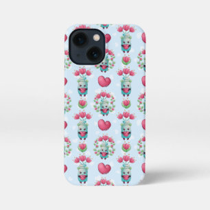 Lovely Floral Mason Jar Hearts Pattern iPhone 13 Mini Hoesje