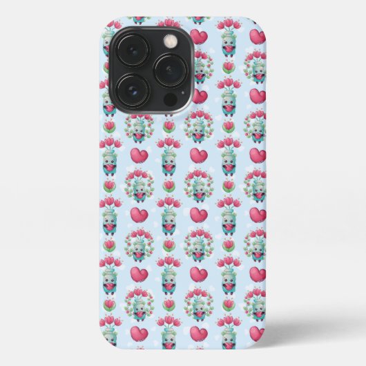 Lovely Floral Mason Jar Hearts Pattern iPhone Hoesje (Achterkant)