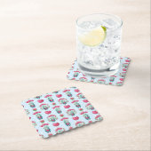 Lovely Floral Mason Jar Hearts Pattern Kartonnen Onderzetters (Insitu)
