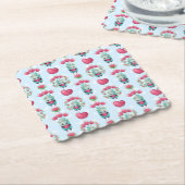 Lovely Floral Mason Jar Hearts Pattern Kartonnen Onderzetters (Gebogen)
