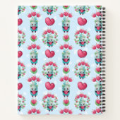 Lovely Floral Mason Jar Hearts Pattern Notitieboek (Achterkant)