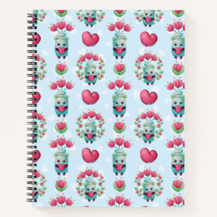 Lovely Floral Mason Jar Hearts Pattern Notitieboek