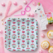 Lovely Floral Mason Jar Hearts Pattern Papieren Bordje (Feest)