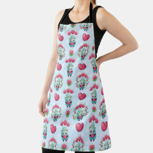 Lovely Floral Mason Jar Hearts Pattern Schort