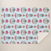 Lovely Floral Mason Jar Hearts Pattern Sherpa Deken (Voorkant (horizontaal))