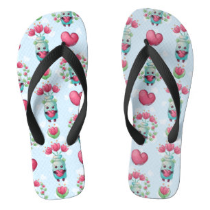 Lovely Floral Mason Jar Hearts Pattern Teenslippers