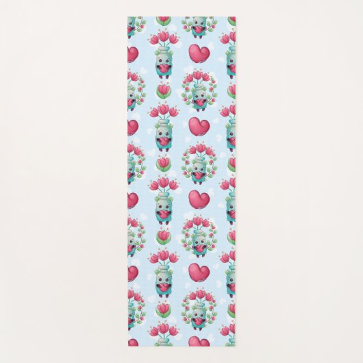 Lovely Floral Mason Jar Hearts Pattern Yogamat (Voorkant)