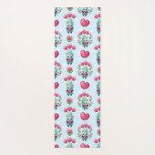 Lovely Floral Mason Jar Hearts Pattern Yogamat (Achterkant)