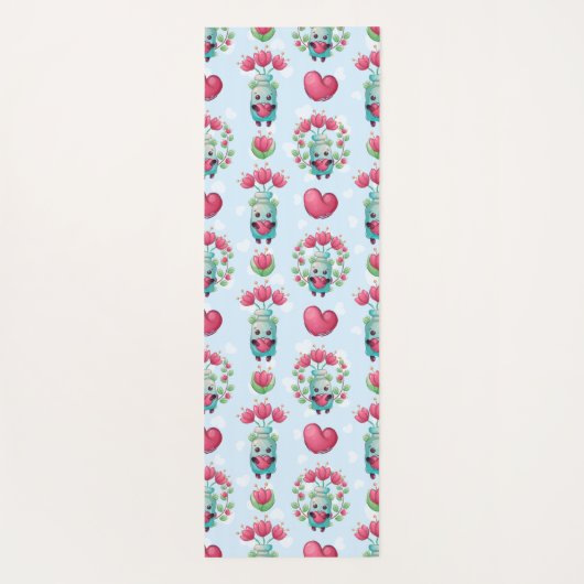 Lovely Floral Mason Jar Hearts Pattern Yogamat (Achterkant)